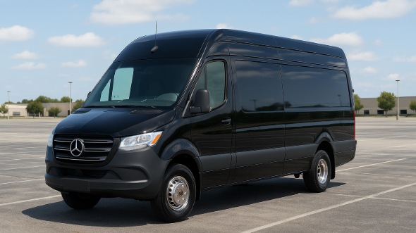 Exterior of Overland Park Party Bus Company's 14 Passenger Sprinter Limousine in Overland Park