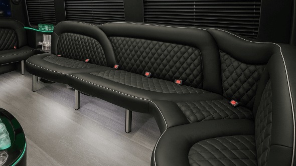 Interior of Derby Party Bus Company's 18 Passenger Party Bus in Derby