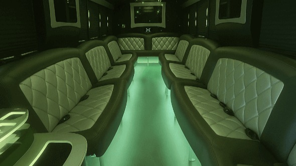 Interior of Manhattan Party Bus Company's 20 Passenger Party Bus in Manhattan
