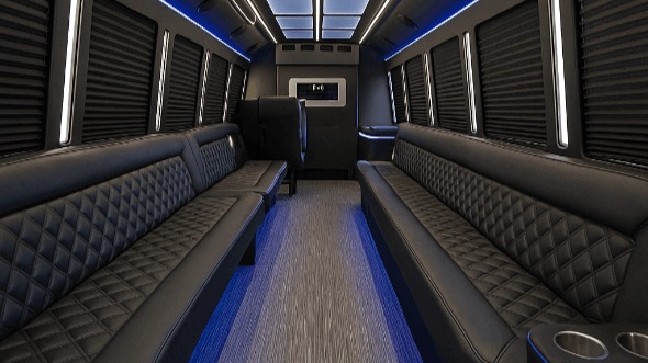 Interior of Salina Party Bus Company's 20 Passenger Party Bus in Salina