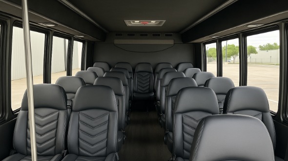 Interior of Kansas Party Bus Company's 28 Passenger Minibus in Kansas