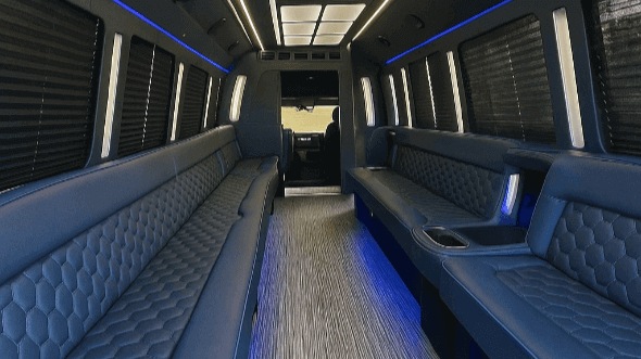 Interior of Kansas City Party Bus Company's 28 Passenger Party Bus in Kansas City