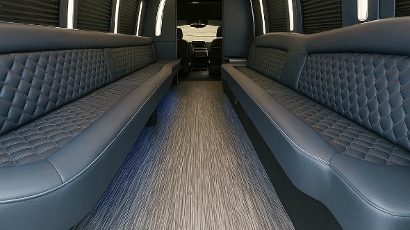 Interior of Shawnee Party Bus Company's 28 Passenger Party Bus in Shawnee