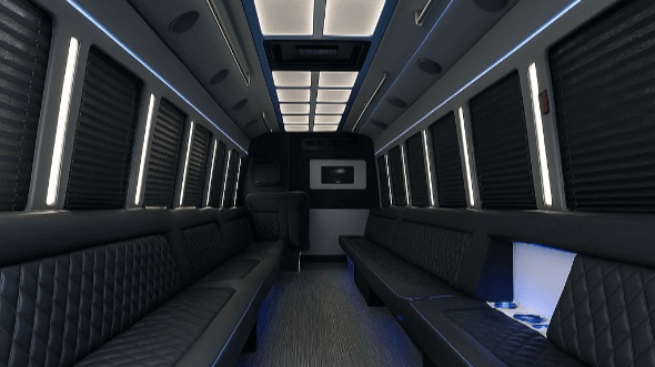 Interior of Shawnee Party Bus Company's 30 Passenger Party Bus in Shawnee