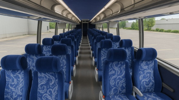 Interior of Kansas Party Bus Company's 40 Passenger Charter Bus in Kansas