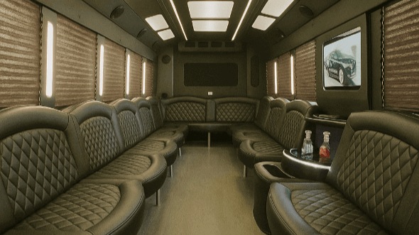 Interior of Shawnee Party Bus Company's 40 Passenger Party Bus in Shawnee