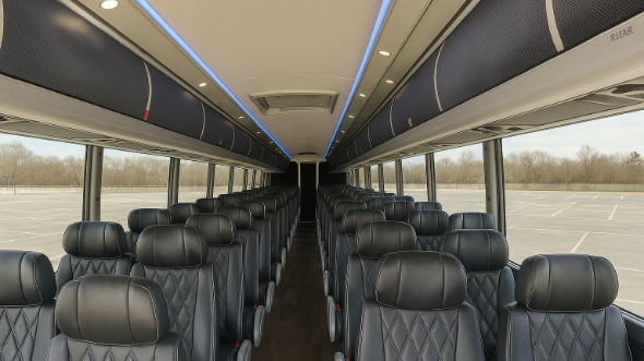 Interior of Kansas Party Bus Company's 44 Passenger Charter Bus in Kansas