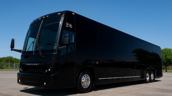 Exterior of Kansas Party Bus Company's 44 Passenger Charter Bus in Kansas