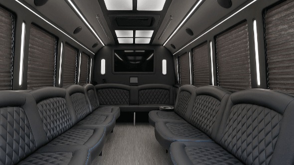 Interior of Gardner Party Bus Company's 50 Passenger Party Bus in Gardner