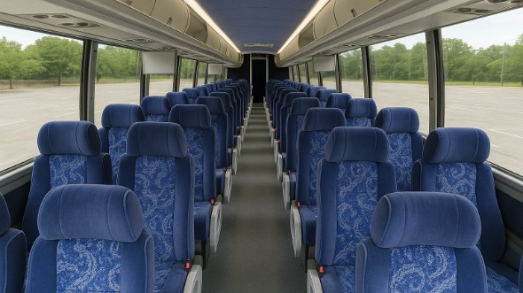 Interior of Kansas Party Bus Company's 56 Passenger Charter Bus in Kansas