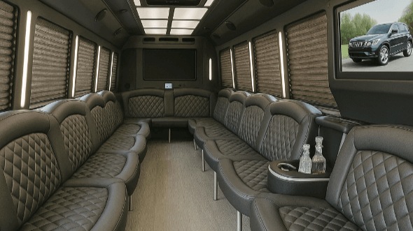 Kansas 20 passenger party bus interior