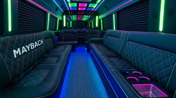 kansas 28 passenger party bus interior